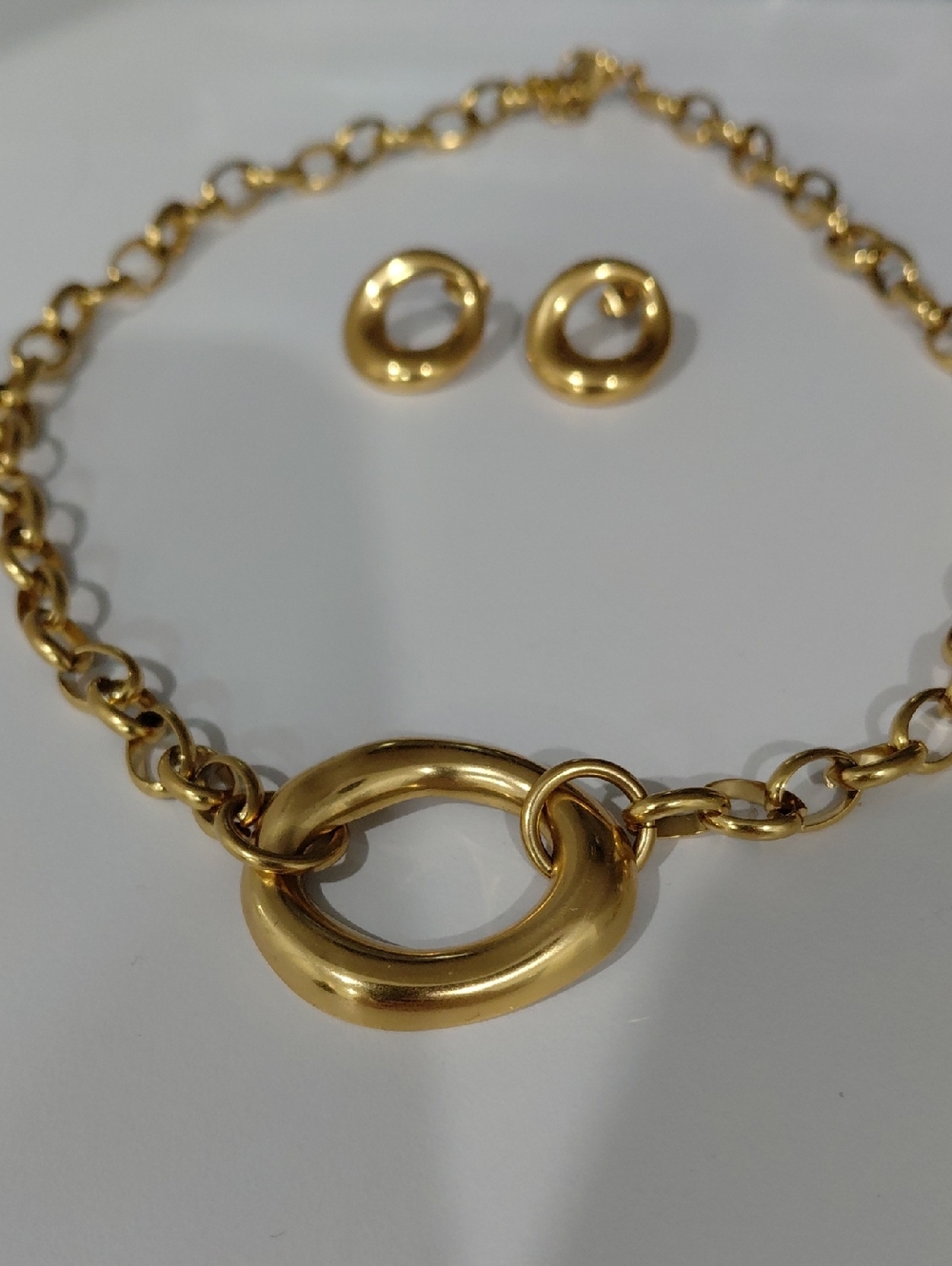 Stainless Steel Necklace And Earrings Set - Picture 2 of 8